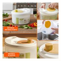 Escurridor Plastico con Tapa y Giro para Verduras Blanco con Naranja DAY Y Ligas Regalo