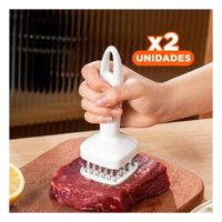 Pack2 Aparato Ablandador de Carne Color Blanco Cocina y Preparacion Diaria