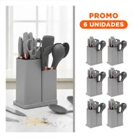 Pack6 Equipo Cocina Profesional con Tabla 18 Piezas Plomo Inoxidable YRegalo Sticker