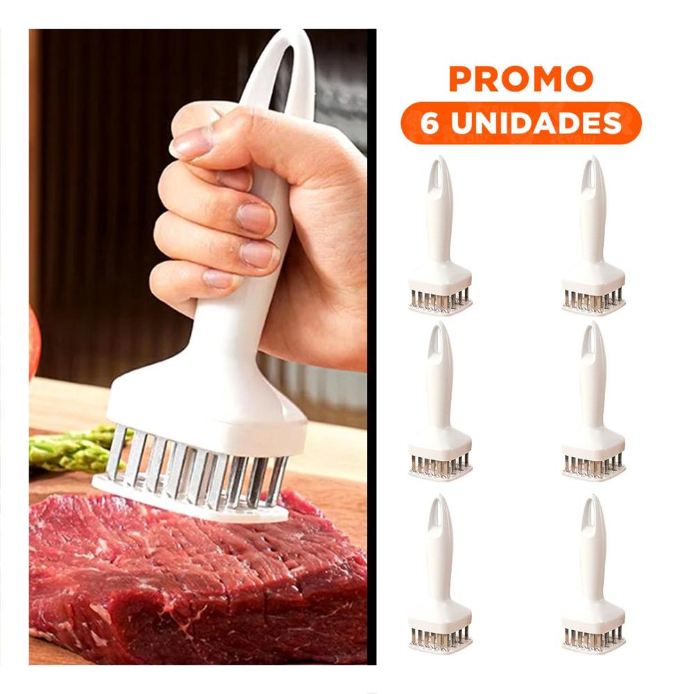 Pack6 Equipo Ablandador de Carne Blanco Cocina y Uso Diario Y Regalo Sticker