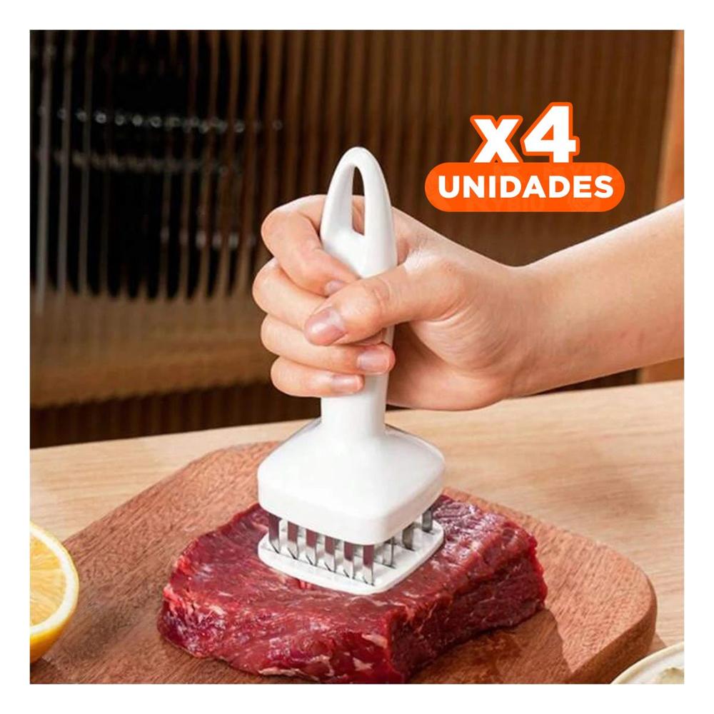 Pack4 Aparato Ablandador de Carne Blanco Preparacion de Bocadillos Caseros Y Papel Regalo