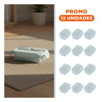 Pack12 Recipiente Compacto de Vidrio con Cubiertos Integrados Celeste