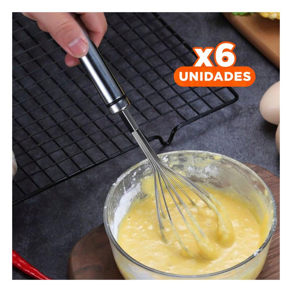 Pack6 Licuadora Manual Plateado Resistente para Cocina Moderna