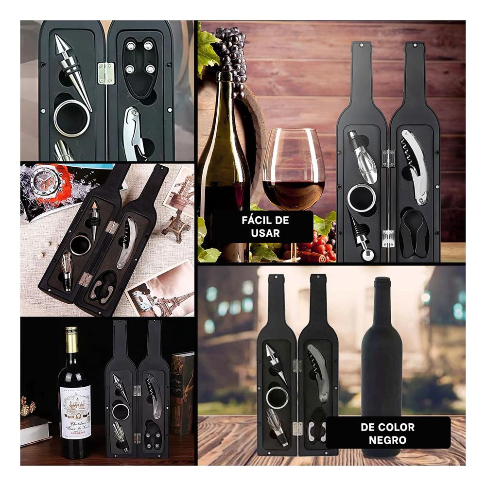 Contenedores Saca Corchos Negro Para Cocina Y Fiesta Con Acabado Elegante Y Ligas Regalo