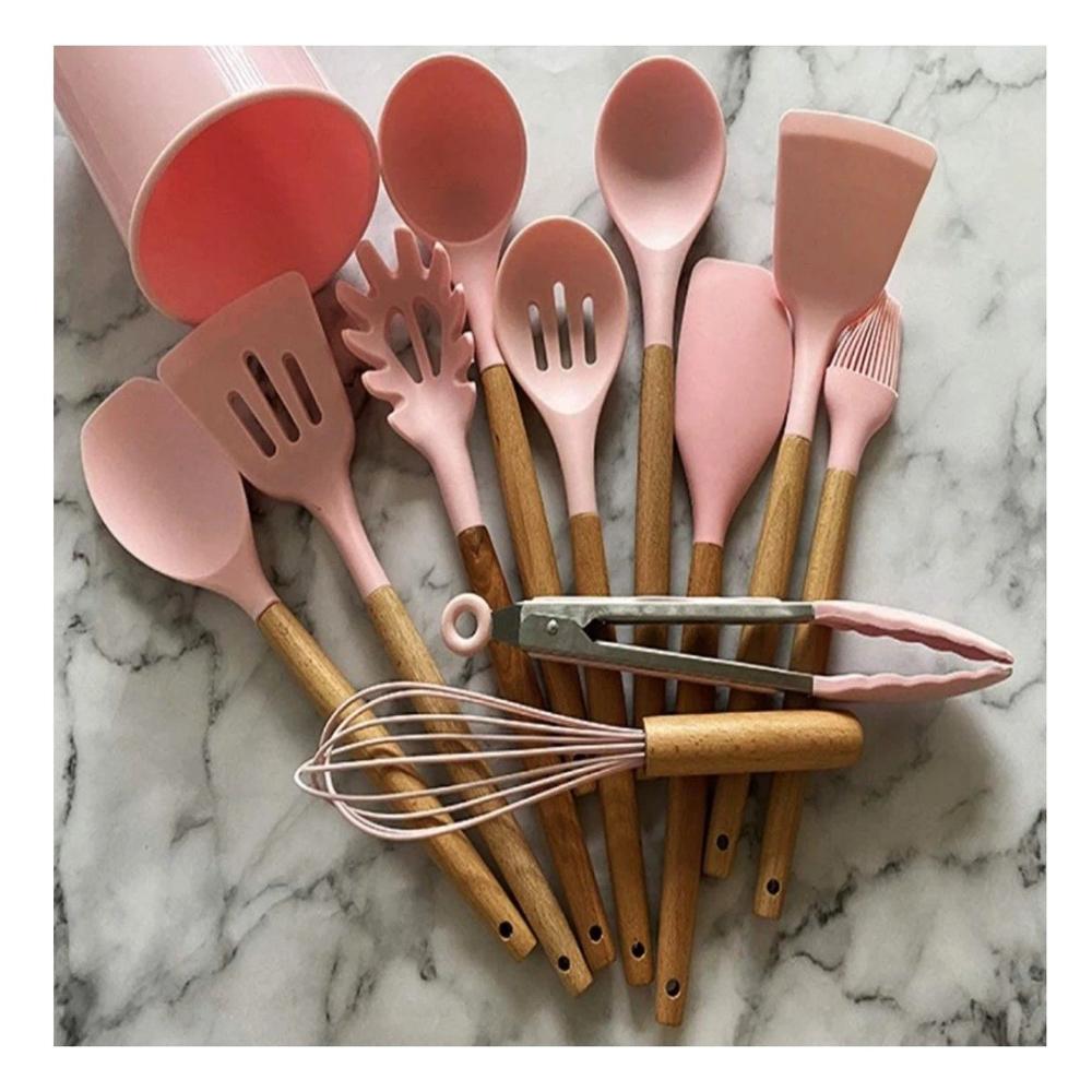 Set Organizador de 12 Piezas en Silicona Color Rosado para Espacios Practicos Ynotas