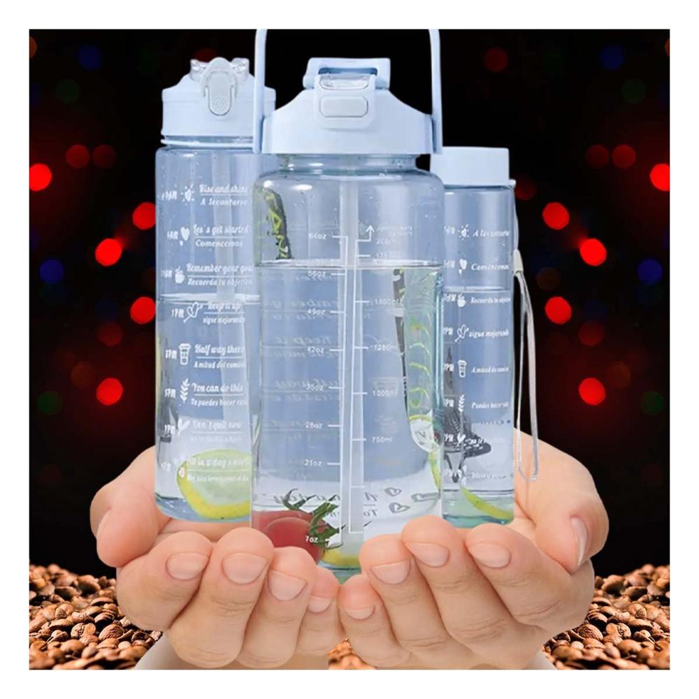 Tomatodo Trio Transparente Azul Claro con Tapa Hermetica Diseño Oficina YPapel Regalo