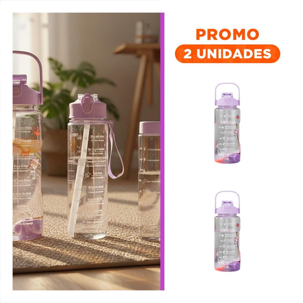 Pack2 Envase Trio Transparente Lila Resistente y Facil de Limpiar Casa YRegalo Sticker