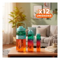 Pack12 Recipiente Trio Transparente Celeste Fucsia y Amarillo Mantiene Bebidas YPapel Regalo