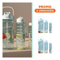Pack2 Envase Trio Transparente Azul Claro Resistente y Facil de Limpiar Casa YRegalo Sticker