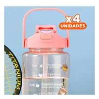 Pack4 Contenedor Trio Transparente Rosado Mantiene Bebidas Frias y Calientes YRegalo Sticker