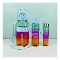 Tomatodo Trio Transparente Celeste Fucsia y Amarillo con Tapa Hermetica YPapel Regalo