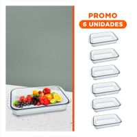 Pack6 Soporte rectangular de vidrio 40x24x72 cm transparente para servir Y Regalo Sticker