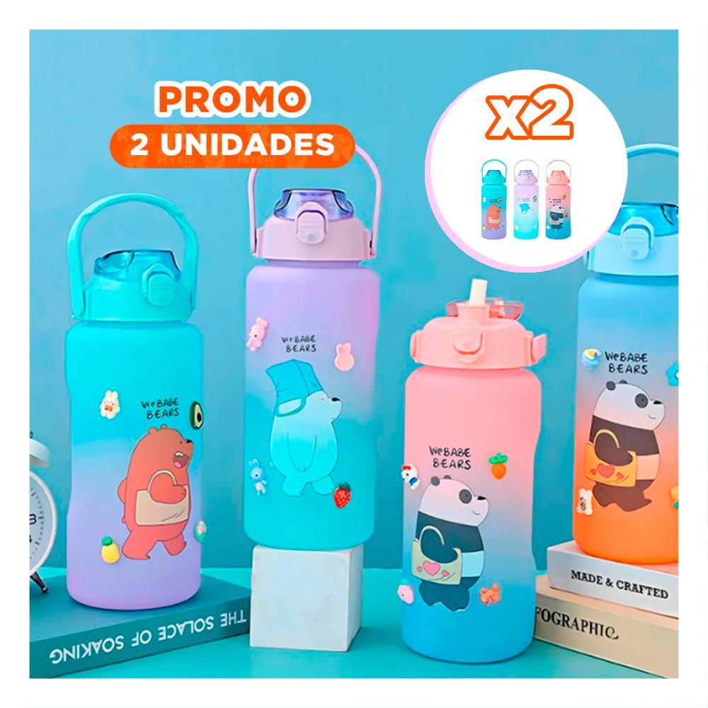 Pack2 Botella Reutilizable Oso Escandaloso 2 Litros para Hogar Y Papel Regalo