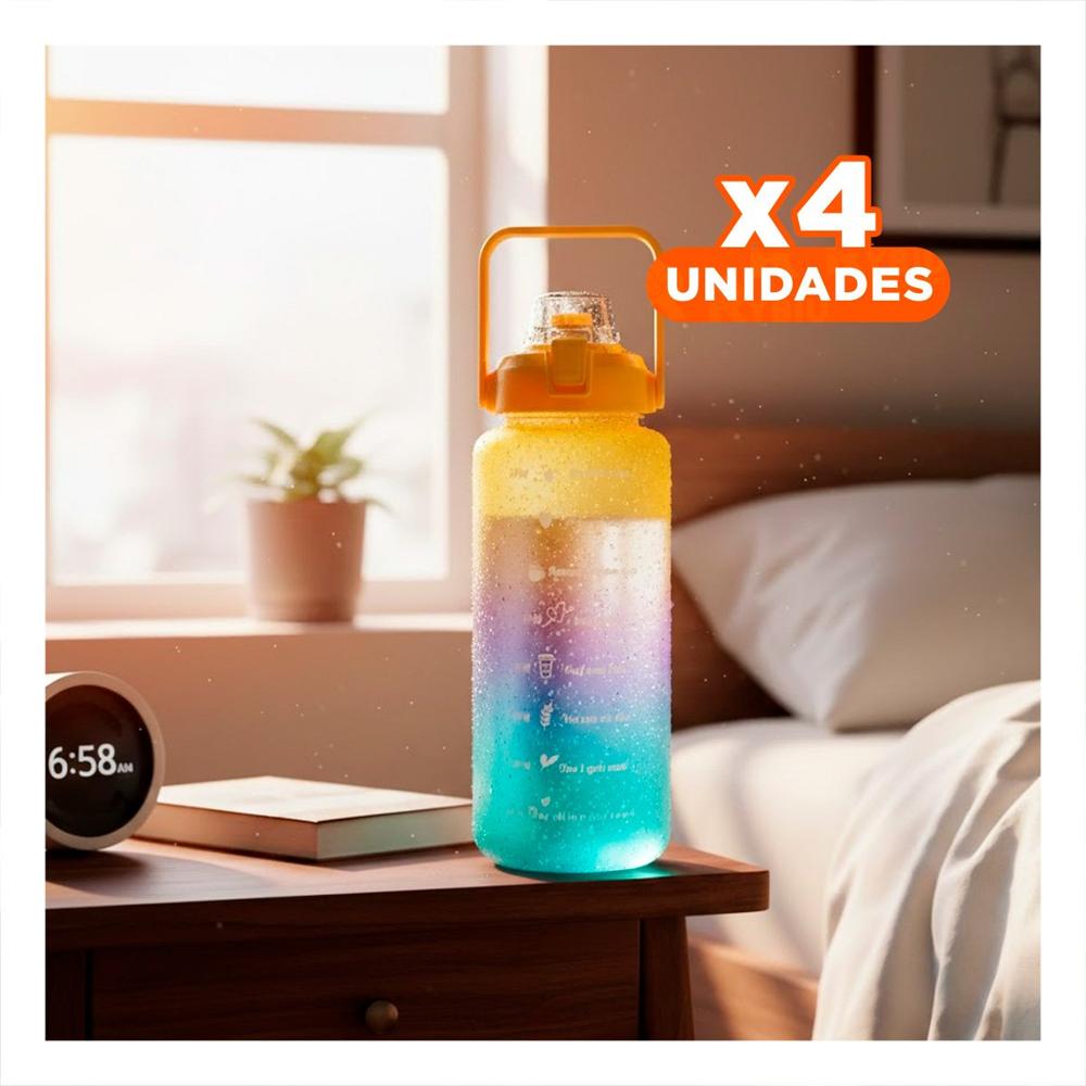 Pack4 Termo 2lt Multicolor para Agua y Actividades al Aire Libre Y Papel Regalo