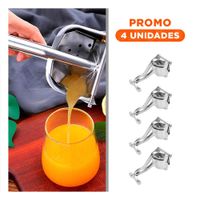 Pack4 Extractor de Naranja en Color Plateado en Acero Inoxidable