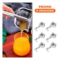 Pack6 Prensa de Naranja en Cocina Casera Acero Inoxidable en Color Plateado YRegalo Sticker