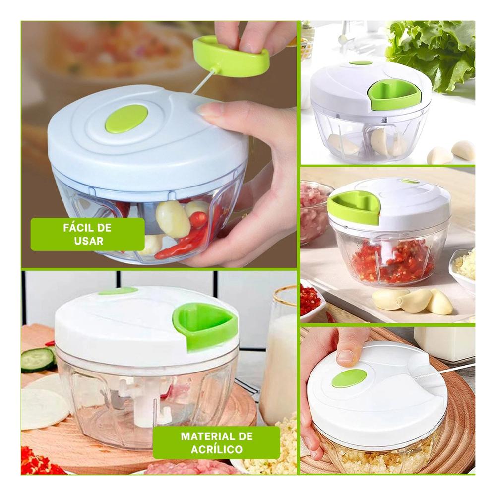 Picatodo Compacto de Acrilico Transparente con Pita Manual y Tapa Blanca YLigas Regalo