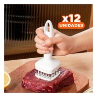 Pack12 Instrumento Ablandador de Carne Blanco Preparacion Rapida de Carnes Y Regalo Sticker
