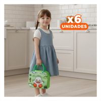 Pack6 Contenedor Termico con Imagen Alegre de Pato Infantil Verde