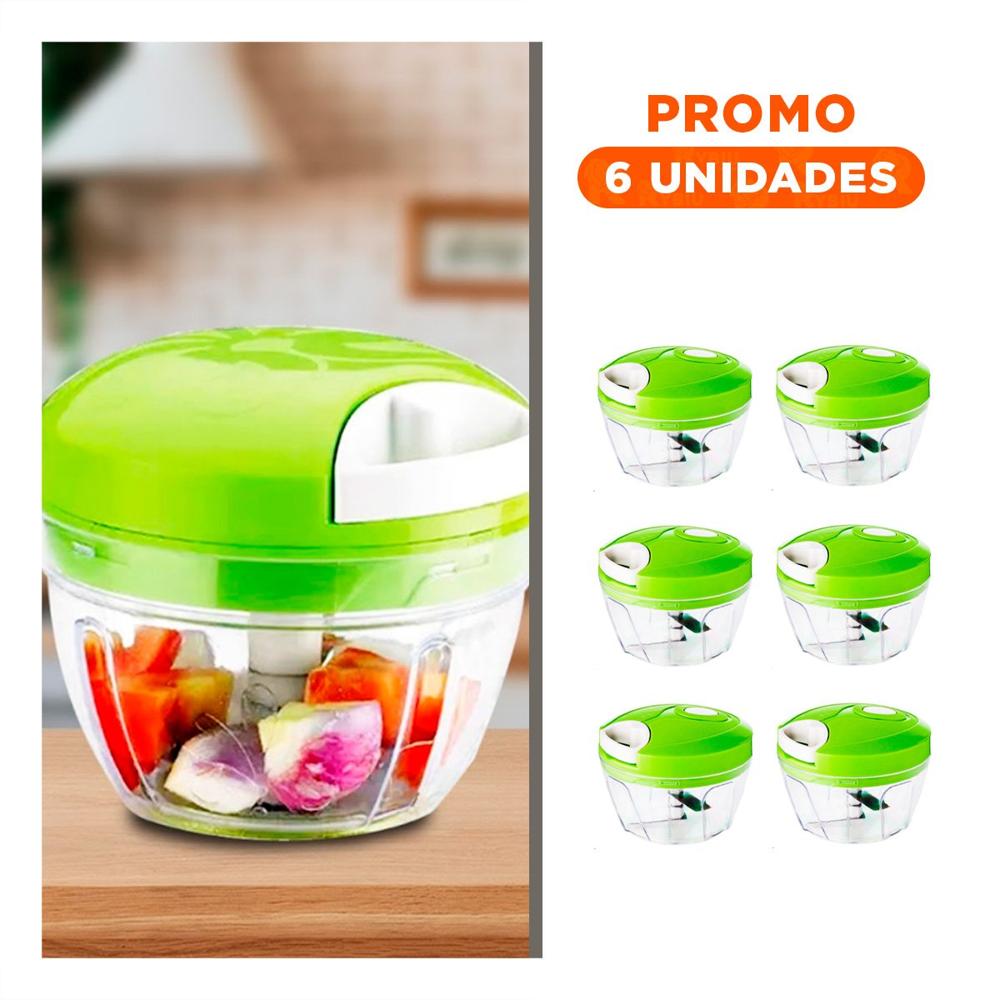Pack6 Triturador Integral de Acrilico Durable Manual y Tapa Verde con Pita YRegalo Sticker