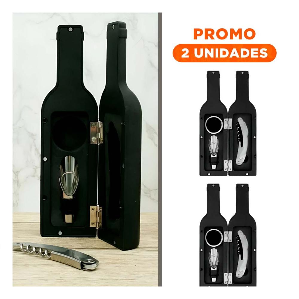 Pack2 Juego Saca Corcho Pequeno 4 Piezas Negro Moderno para Hogar y Eventos Y Regalo Sticker