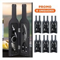 Pack6 Envases Saca Corchos Negro Para Cena Y Hogar Con Acabado Elegante Y Regalo Sticker