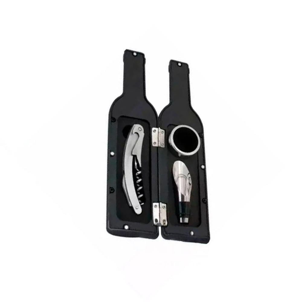 Botella Saca Corcho Pequeno 4 Piezas Negro Funcional para Mesa y Reuniones Y Regalo Sticker