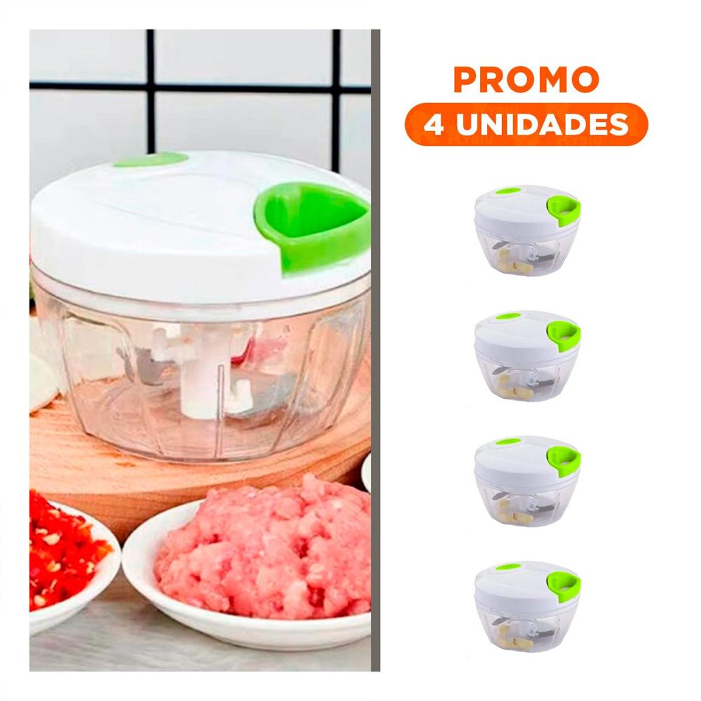 Pack4 Procesador Multifuncional de Acrilico Firme con Pita Central y Tapa Blanca Segura