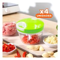 Pack4 Triturador Compacto con Base de Acrilico Firme y Pita con Tapa Verde YRegalo Sticker