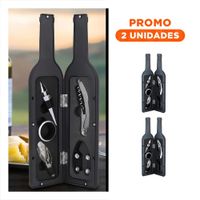 Pack2 Botellas Saca Corchos Negro Para Eventos Y Casa Con Decoracion Moderna Y Regalo Sticker