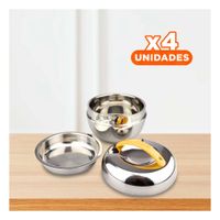 Pack4 Taper Termo Amarillo y Plomo 1L Circular Resistente para Uso Diario YRegalo Sticker