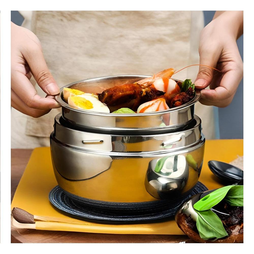 Taper contenedor Circular 1L Acero Verde y Plateado para Hogar y Cocina