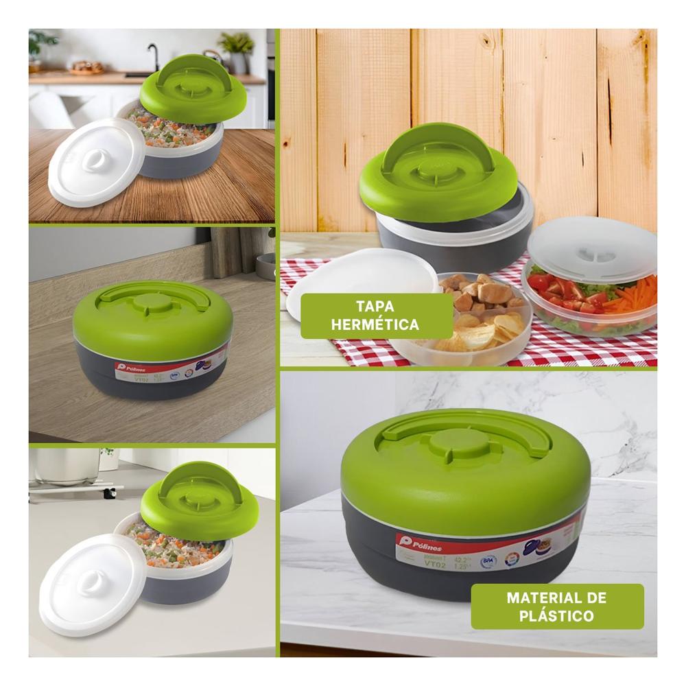 Lonchera con Aislamiento Interior 1.25L Verde Claro y Plomo YLigas Regalo