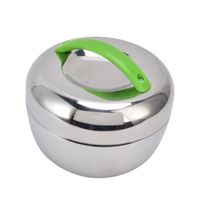 Envase Circular 1L Acero Verde y Plateado Practico para Guardar Alimentos YRegalo Sticker