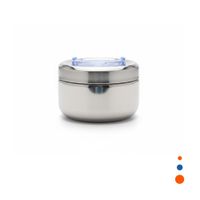 Taper de 800ml Plateado y Celeste Circular Cuadrado en Acero con Cierre Y Regalo Sticker