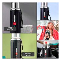 Termo 800ml Negro Doble Capa que Mantiene Temperatura por Horas YLigas Regalo