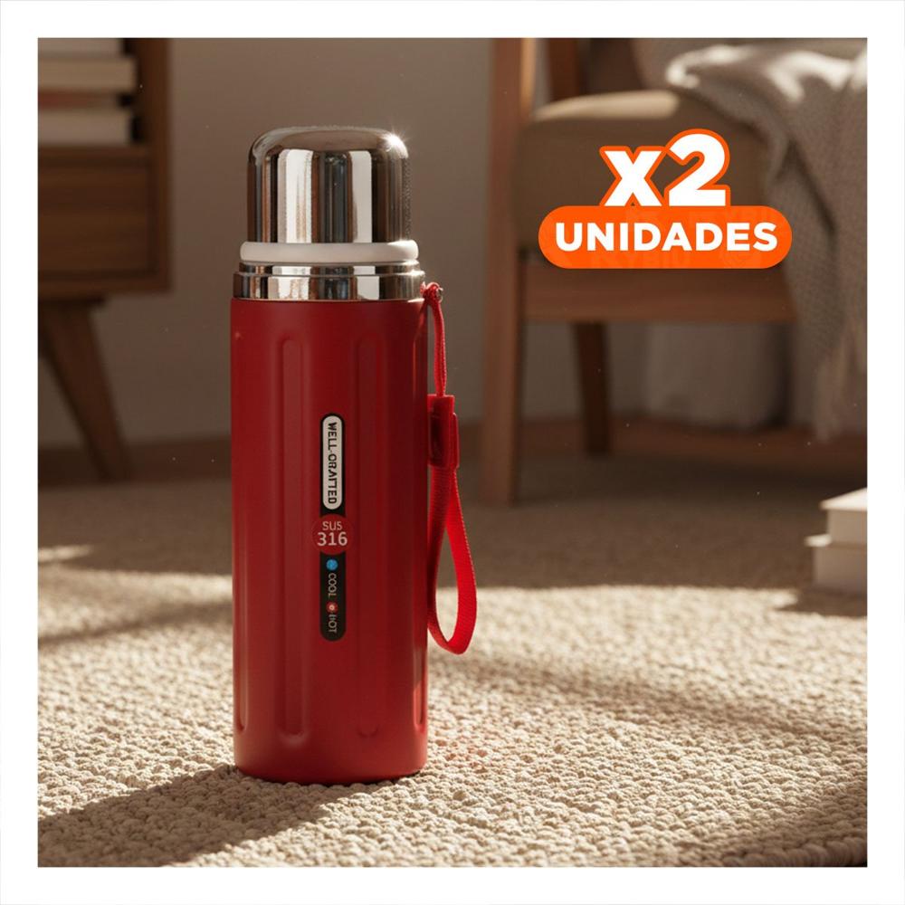 Pack2 Envase 800ml Rojo con Tapa Segura y Diseño Moderno para Oficina o Casa YPapel Regalo