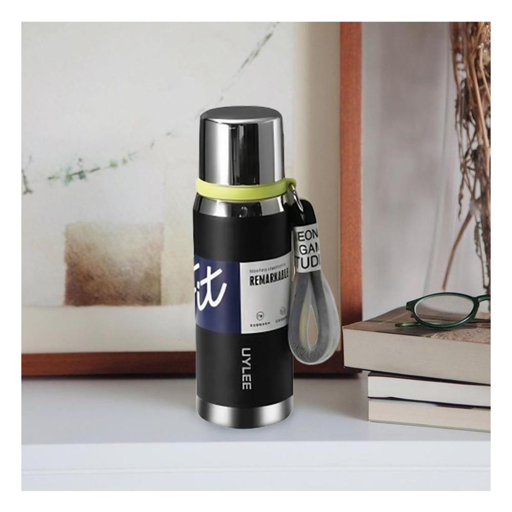 Termo Color Negro 800ml con Tapa Hermética para Café Té y Bebidas Diarias