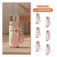 Pack6 Frasco Rosado 500ml con Tapa Segura para Café Té y Bebidas Calientes YRegalo Sticker