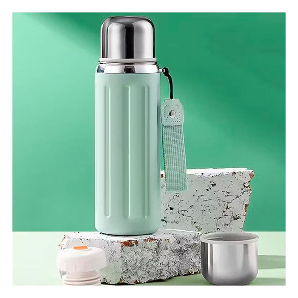 Termo 800ml Verde Agua Ligero y Comodo para Llevar Bebidas Calientes y Frias Y notas