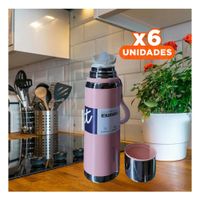 Pack6 Frasco Rosado 800ml para Uso Diario en Oficina Hogar y Picnic YPapel Regalo