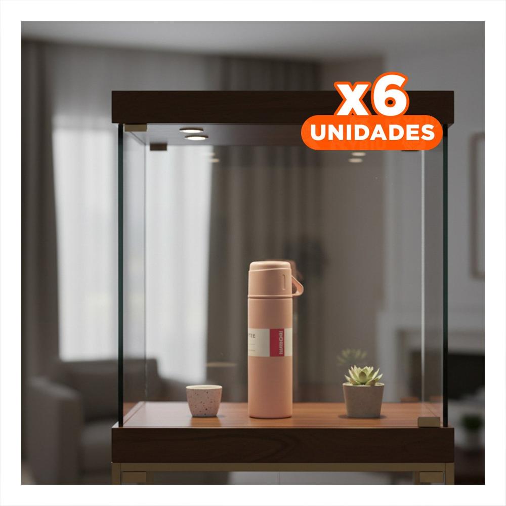 Pack6 Botella termica portatil con 2 tasas rosado moderno para casa
