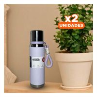 Pack2 Recipiente Térmico Lila 800ml con Tapa Hermética para Café Té y Jugos YPapel Regalo