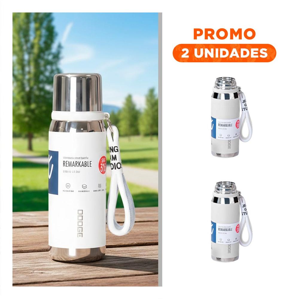Pack2 Recipiente Térmico Blanco 500ml para Uso Diario en Hogar Oficina YRegalo Sticker