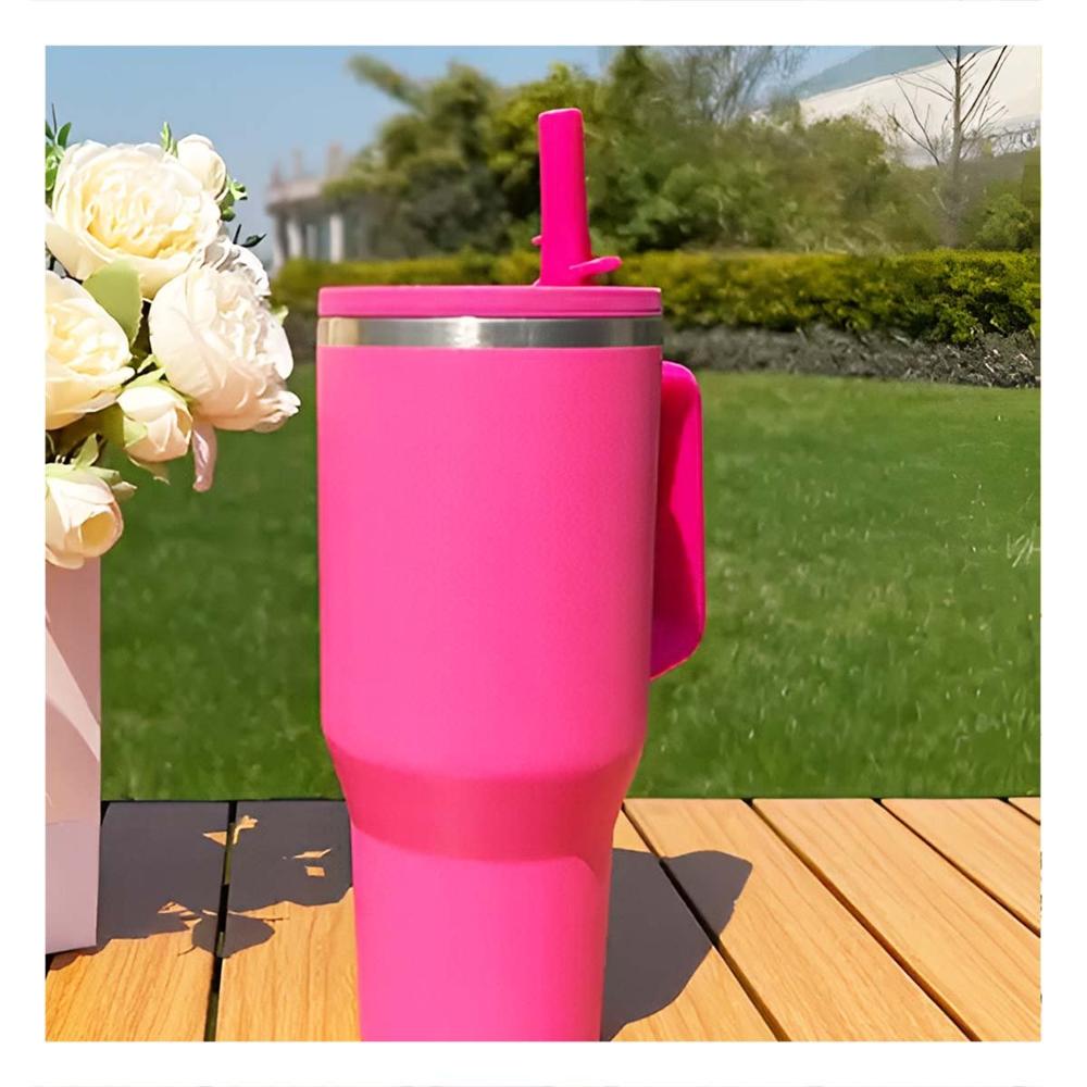 Termo en Color Fucsia con Pico Integrado y Asa Comoda 1200ML de ABS y Acero YPapel Regalo