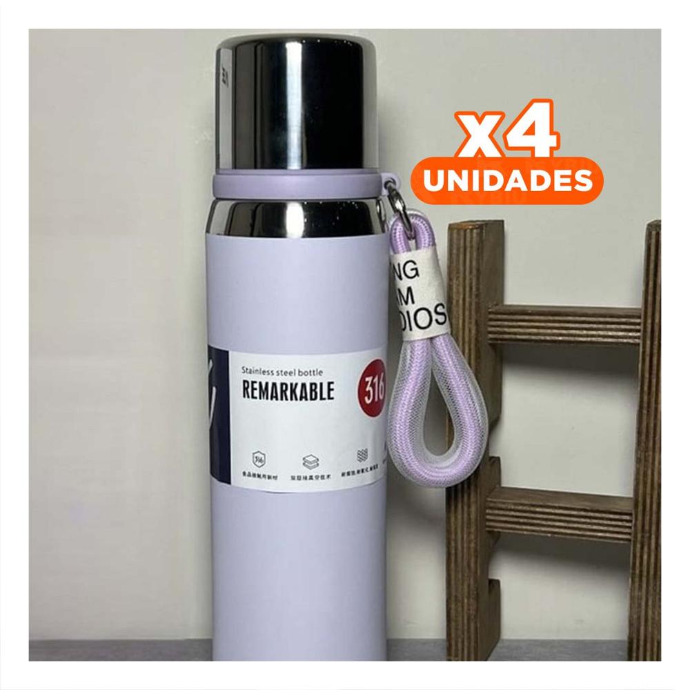 Pack4 Frasco Lila 800ml para Café Té y Bebidas Diarias en Oficina y Hogar YRegalo Sticker