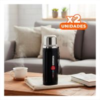 Pack2 Envase 800ml Negro con Tapa Segura y Diseño Moderno para Oficina o Casa YPapel Regalo