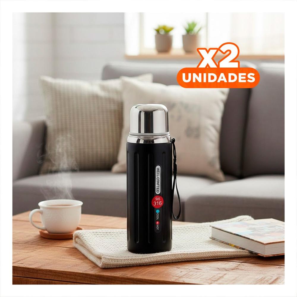 Pack2 Envase 800ml Negro con Tapa Segura y Diseño Moderno para Oficina o Casa YPapel Regalo