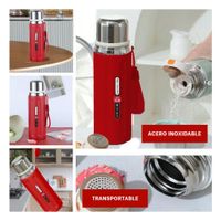 Termo 800ml Rojo Doble Capa que Mantiene Temperatura por Horas YLigas Regalo