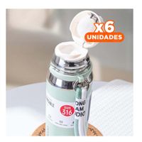 Pack6 Frasco Verde Agua 800ml para Uso Diario en Oficina Hogar y Picnic YPapel Regalo